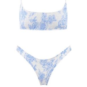 Triangl white and blue floral bikini